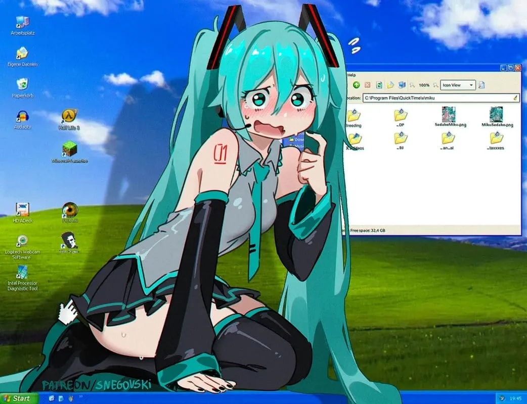 มิกุบนหน้าจอ My Miku1 มิกุบนหน้าจอ My Miku1